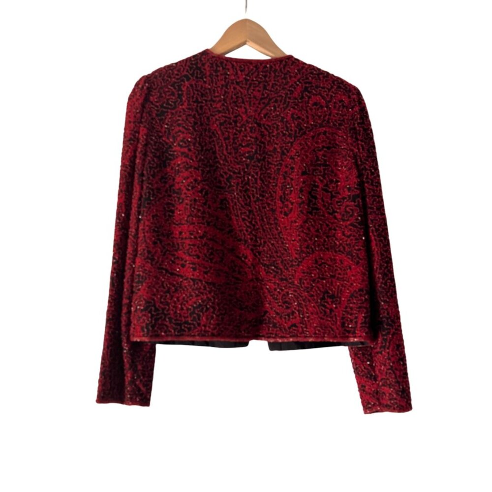 Cecily Brown Women's 100% Silk Beaded Jacket Open Front Blazer, Size XS NWT - Picture 2 of 6